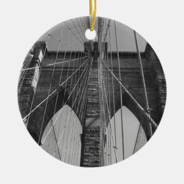 Adorno De Cerámica Brooklyn Bridge New York (Frente)