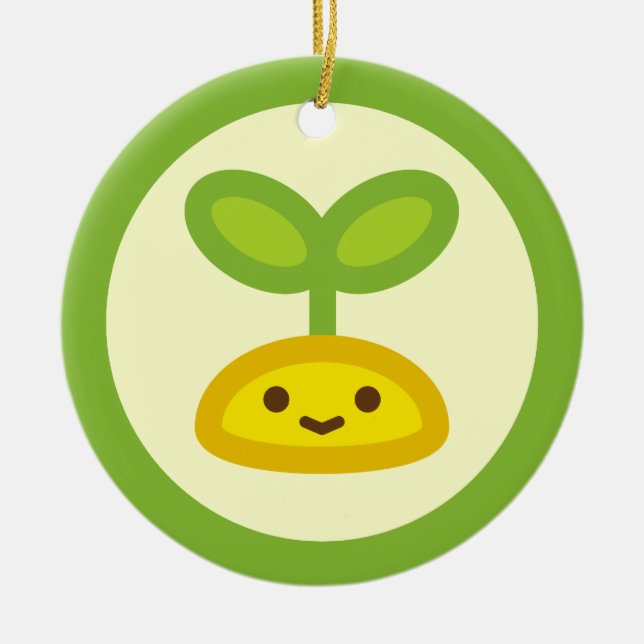 Adorno De Cerámica Brote verde minúsculo (Frente)