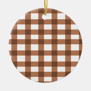 Adorno De Cerámica Brown Gingham