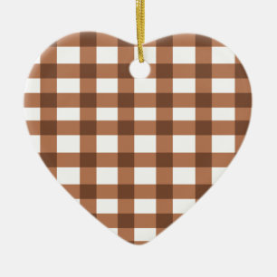 Adorno De Cerámica Brown Gingham