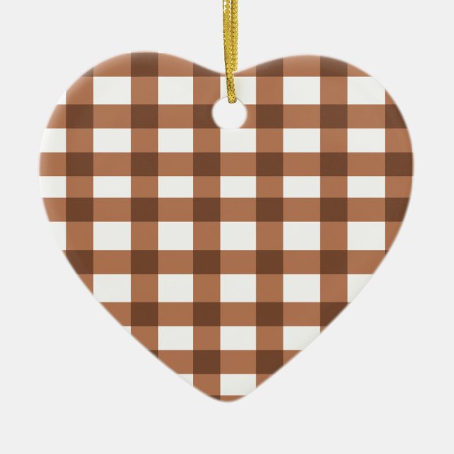 Adorno De Cerámica Brown Gingham (Frente)