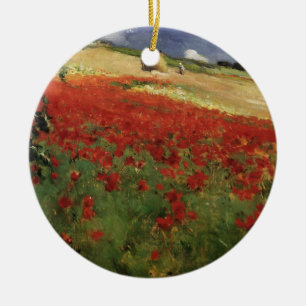 Adorno De Cerámica BRUCE, rojo de la amapola de las amapolas de