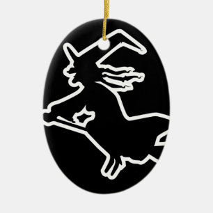 Adorno De Cerámica Bruja blanca