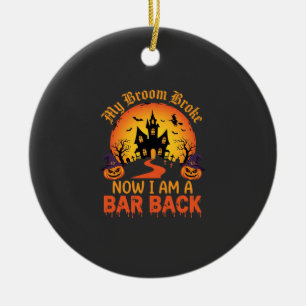Adorno De Cerámica Bruja De Bar Trasero Mi Escoba De Halloween Se Rom