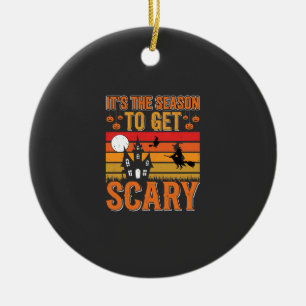 Adorno De Cerámica Bruja de Halloween espeluznante diseño de casa emb