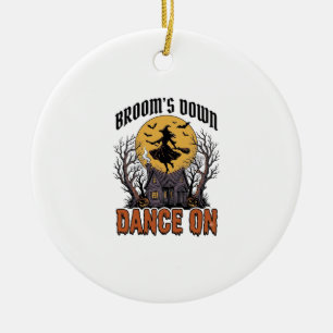 Adorno De Cerámica Bruja Divertida Bailarina Grabado Vintage Hallowee