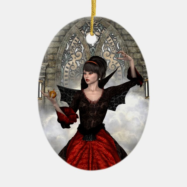 Adorno De Cerámica Bruja Hermosa (Frente)