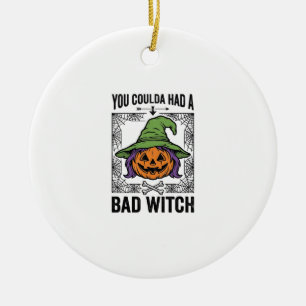 Adorno De Cerámica Bruja Mala Halloween Divertido Calabaza Bruja_1
