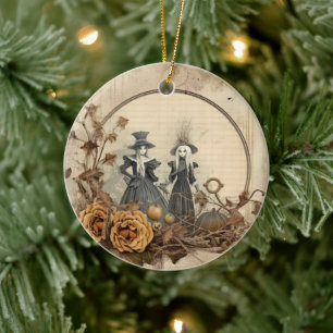 Adorno De Cerámica Brujería de Halloween vintage (12)