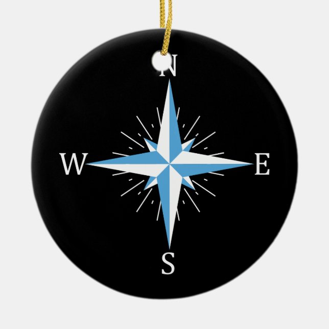 Adorno De Cerámica brújula eólica (Frente)