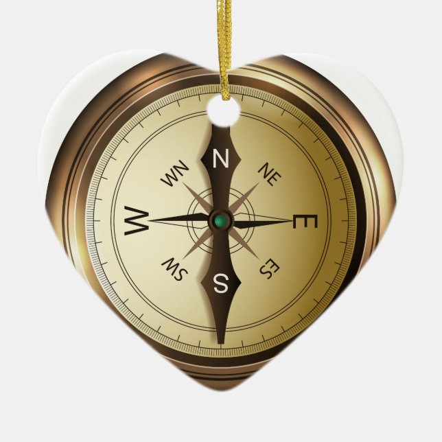 Adorno De Cerámica brújula noreste oeste (Frente)