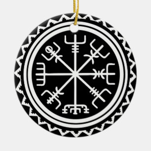 Adorno De Cerámica Brújula Vikinga Vegvisir