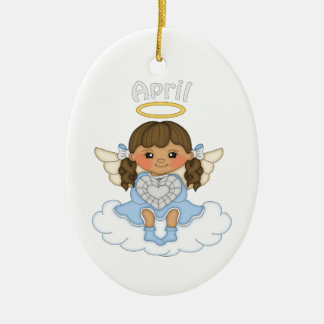 Adorno De Cerámica Brunette del ángel de abril Birthstone