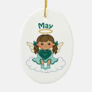 Adorno De Cerámica Brunette del ángel de mayo Birthstone
