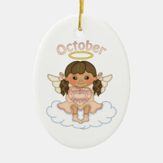 Adorno De Cerámica Brunette del ángel de octubre Birthstone