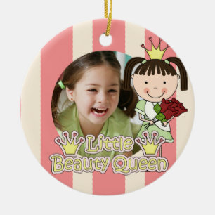 Adorno De Cerámica Brunette Hair Little Beauty Queen Keepsake