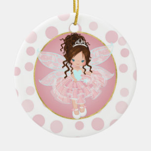 Adorno De Cerámica Brunette Pink Fairy