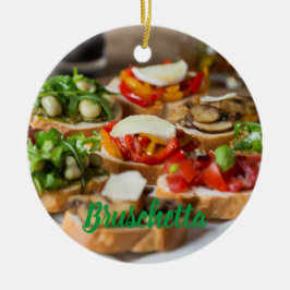 Adorno De Cerámica Bruschetta Antipasti con frijol y arugula,