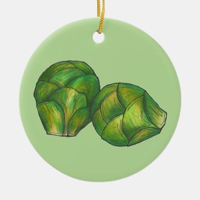 Adorno De Cerámica Bruselas Provoca Jardín vegetal verde (Frente)