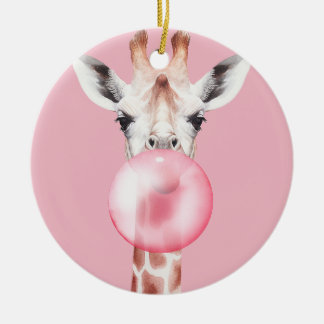 Adorno De Cerámica Bubblegum Giraffe
