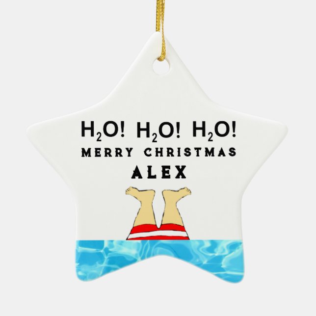 Adorno De Cerámica Buceador de nadadores personalizado (Atrás)