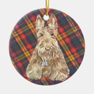 Adorno De Cerámica Buchanan Tartan Scottie