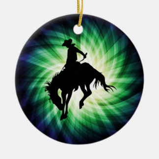 Adorno De Cerámica Bucking Bronco; Rodeo; Guay