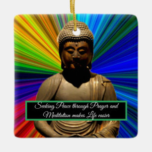 Adorno De Cerámica Buda en la meditación
