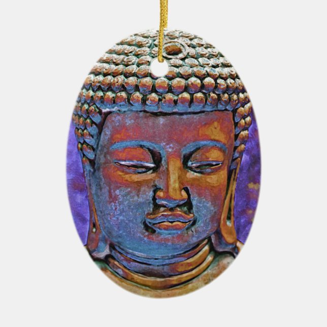 Adorno De Cerámica Buda pintado (Frente)