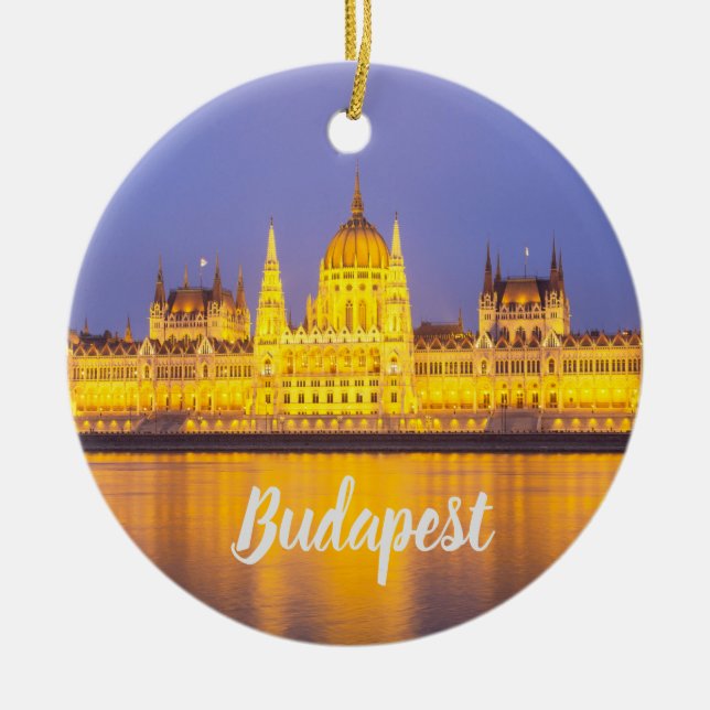 Adorno De Cerámica Budapest Parlamento Panorama vacaciones de Hungría (Frente)