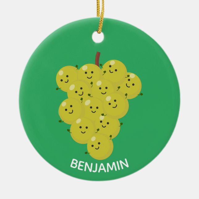 Adorno De Cerámica Buen ilustracion de uvas personalizados (Frente)