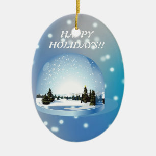 Adorno De Cerámica ¡Buenas fiestas ornamento!