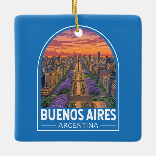 Adorno De Cerámica Buenos Aires Argentina Viaje de arte (Anverso)