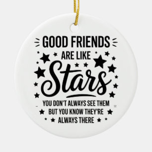 Adorno De Cerámica Buenos amigos son como estrellas Frase Inspiradora