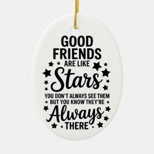 Adorno De Cerámica Buenos amigos son como estrellas Frase Inspiradora