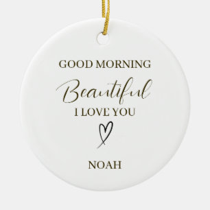 Adorno De Cerámica Buenos Días Hermosa Te Amo Personalizado