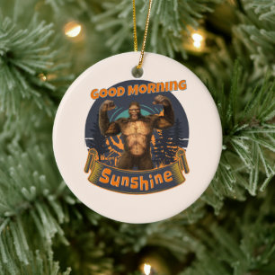 Adorno De Cerámica Buenos Días Sol Funny Bigfoot