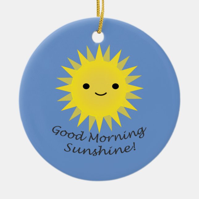 Adorno De Cerámica Buenos días Sunshine Cute Kawaii Sun (Frente)
