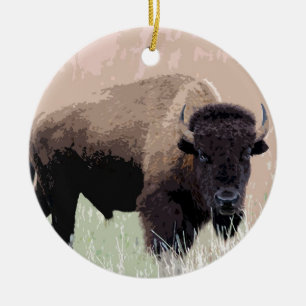 Adorno De Cerámica Búfalo / Bison