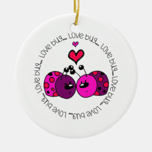 Adorno De Cerámica Bug de amor de San Valentín