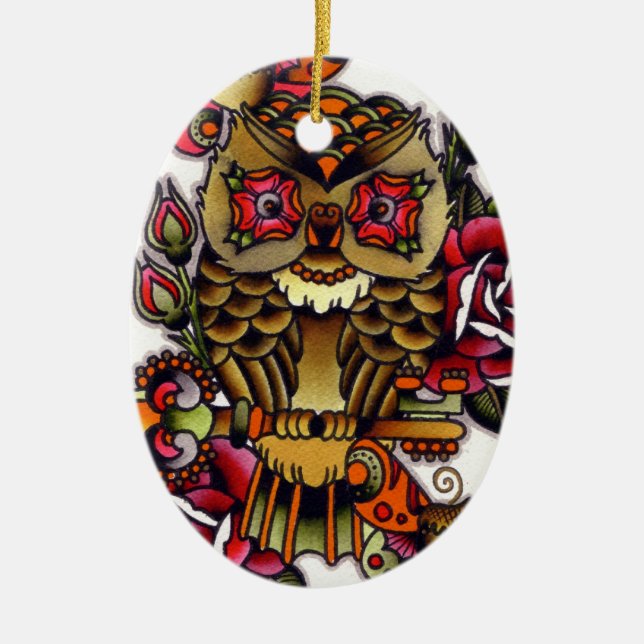 Adorno De Cerámica búho (Frente)