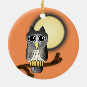 Adorno De Cerámica Búho de Halloween