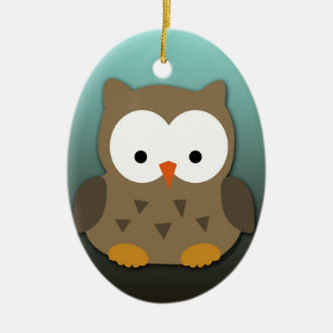 Adorno De Cerámica Búho lindo del bebé personalizado