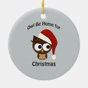 Adorno De Cerámica ¡Búho será el hogar de los Navidades!