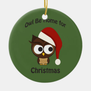 Adorno De Cerámica ¡Búho será el hogar de los Navidades!