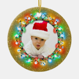 Adorno De Cerámica Bulbos del navidad del oro de la chispa con la