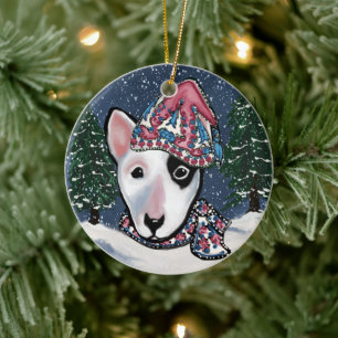 Adorno De Cerámica Bull Terrier Miniatura
