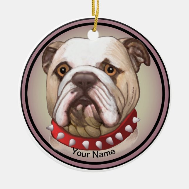 Adorno De Cerámica Bulldog (Frente)