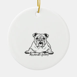 Adorno De Cerámica Bulldog Adorable