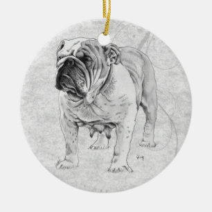 Adorno De Cerámica Bulldog británico